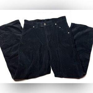 Vintage GREENDOG Girls 18 XXL Black Corduroy Cargo Pants 100% Cotton Y2K‎ 90s
